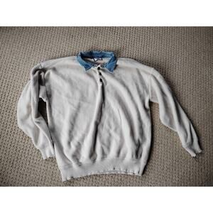 Vintage Men's Casual Collection Lee Cotton White Pullover 90s Sweater As Is xl